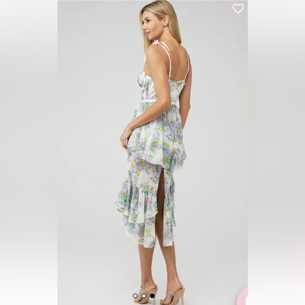 For Love And Lemons Meadow Maxi Strapless Floral Ruffle Dress - Picture 3 of 10